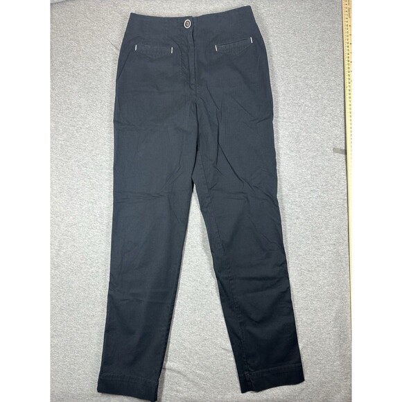 Maeve‎ by Anthropologie Pants Women US Size 2 Black Trousers High Rise Cotton - Picture 1 of 7
